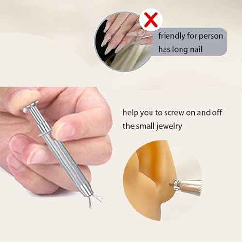 QWALIT Piercing Taper Threadless Insertion Tool - Titanium Labret Pin 16g, 18g, 20g