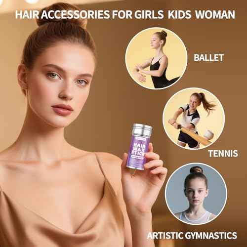 Hair Wax Stick & Slick Back Hair Brush for Tame Flyaways, Frizz, Sleek Ponytail, Buns | Pomade/Balm/Gel Stick for Woman, Styling Accessories for Girls, Kids
