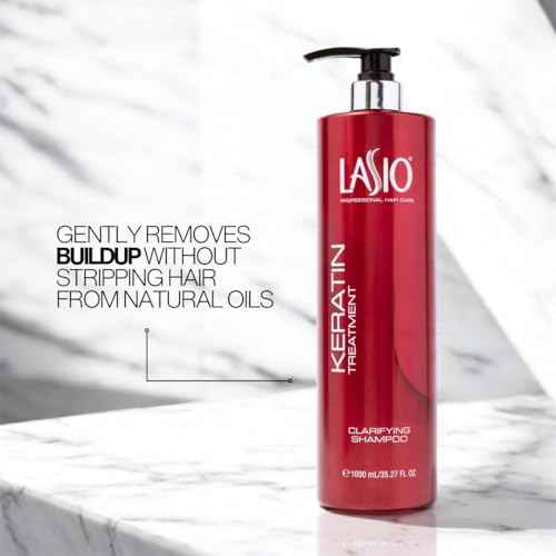 Lasio Clarifying Shampoo 35.27 Fl. Oz. ? Gently Removes Buildup & Residue, Infused with Hydrolyzed Keratin & Cocamide Oil, Non-Irritating, Safe for Scalp, Pre-Keratin Treatment Formula