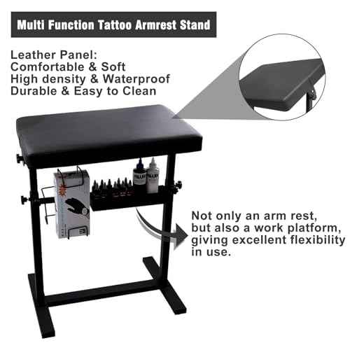 XL Tattoo Armrest Stand, Oversize Tattoo Armrest with Large Soft Pillow, Stand High Stability, Stable Four Corner Base for Tattoo Studio