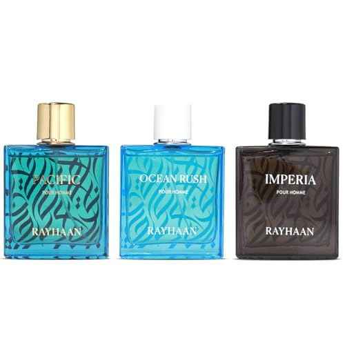RAYHAAN Original Collection 3-Piece Fragrance Set for Men includes Pacific, Imperia, and Ocean Rush?each in a 3.4 oz bottle