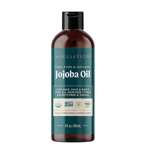 Organic Jojoba Oil for Skin, Hair & Face (8oz) | 100% Pure, Natural Cold Pressed