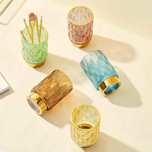 Makeup Brush Holder Organizer,Toothbrush Holders,Desk Pen Pencil Holder,Multifunctional Vintage Glass Brush Cup£¨A42-1-US£©