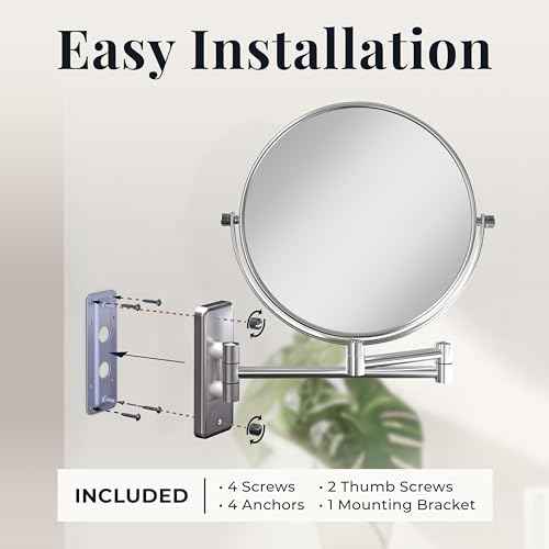 Zadro Two Sided Dual Arm Wall Mount Mirror, Satin Nickel, 5X-1X