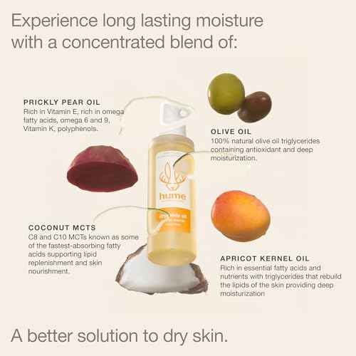 HUME SUPERNATURAL Dry Body Oil Spray - Ultra Hydrating Oil for Dry Skin, Light and Nourishing Body Oils for Women and Men, Long-Lasting Moisture (Amber Woods 2-Pack)