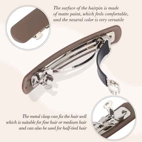 6 Pcs Hair Clips Hair Barrettes for Women, Matte Barrettes for Thin Fine Hair Flat Hair Clip Hair Accessories