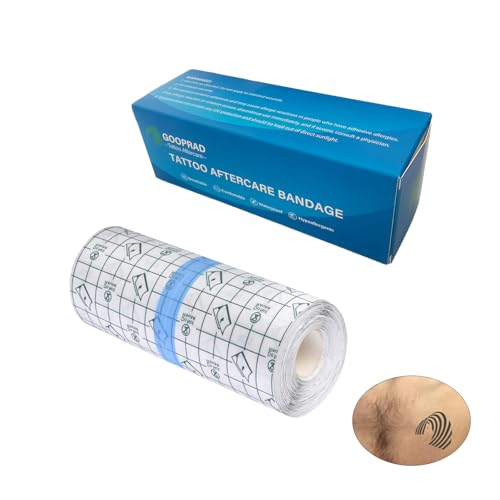 Tattoo Aftercare Bandage Roll 6in*2.2yd - Waterproof Transparent Second Skin Tattoo Cover, Breathable Latex-Free Adhesive Wrap for Swimming, Showering & Tattoo Healing