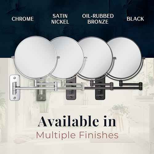 Zadro Two Sided Dual Arm Wall Mount Mirror, Satin Nickel, 5X-1X