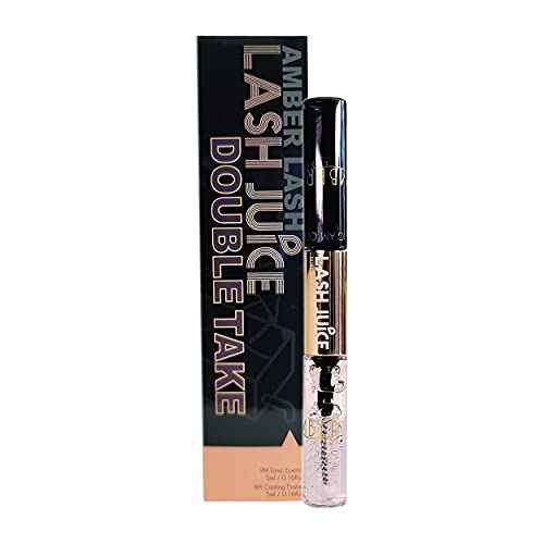 Lash Juice by Amber Lash, 3-in-1 Coating Essence and sealant for Eyelashes with Extensions and or Lift Perm, Protect and Nourish to Promote Healthy Eyelash 10ml / 0.34 fl oz Total(Double Take)