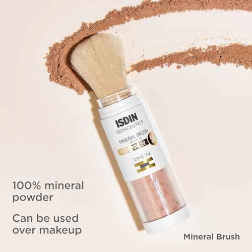 ISDIN Mineral Brush Powder, Facial Pollution and Blue Light Protection, a Complement to your Sun Care Routine, Suitable for Sensitive Skin