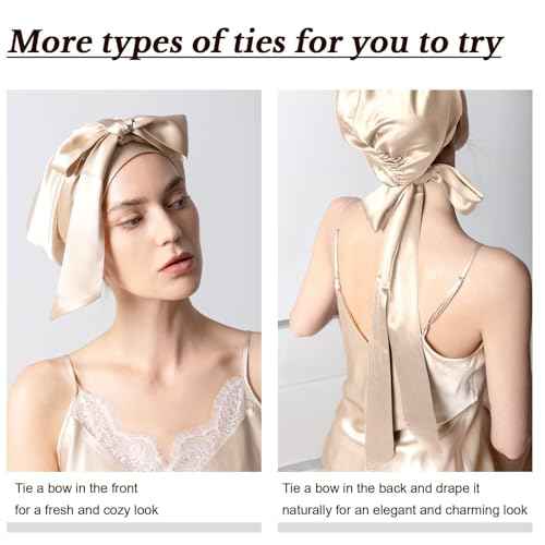 DAISYSILK 100 Pure Mulberry Silk Hair Bonnet for Sleeping Silk Hair Wrap for Women