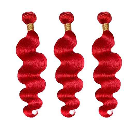 Red Bundles Body Wave Bundles Human Hair 22 24 26 Inch Unprocessed Brazilian Virgin Hair Weave 3 Bundle 50 Grams Per Bundle Red Human Hair Extensions