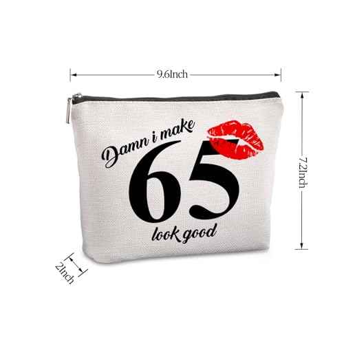 65th Birthday Gift for Women: Travel Makeup Bag - Cosmetic Bag for 65 Year Old Woman Turning 65