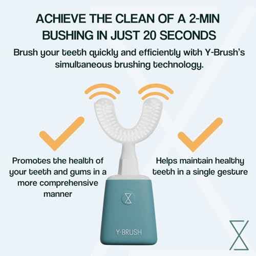 Y-Brush New 2025 Essential - Sonic Electric Toothbrush - 3 Months Battery Life with USB-C - 2 Brushing Modes - Clinically Proven - Adult