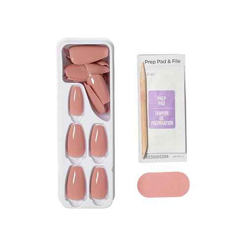 KISS imPRESS No Glue Mani 30 Pcs Press On Nails, Easy Apply, Hassel-Free Removal, Simple Peel & Press, Essential Tools Included, Prep Pad, 1 Manicure Stick, 1 Mini File (Magic U)