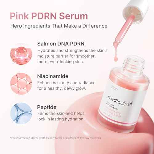 medicube Salmon DNA PDRN Pink Peptide Serum, Pink glow serum, Peptide, Niacinamide, Hydrating & Moisturizing & Firming, Uneven Skin Tone, Korean Skincare | 1.01 fl.oz. (1.01 fl.oz., Salmon DNA PDRN)