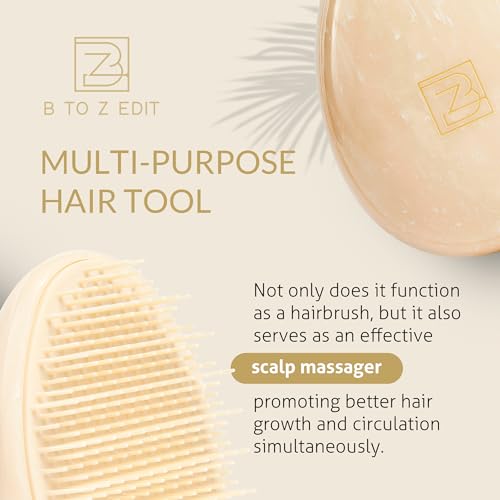 Travel Hairbrush - Mini Hair Detangler for Women Teens Kids - Sensory Scalp Massager - Small Portable Comb - Thick, Curly, Straight, Wet, Dry - Compact Detangler - Purse Essentials
