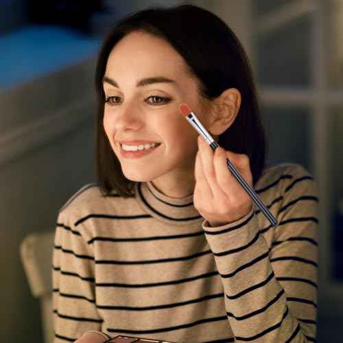 6 Pcs Flat Eye Shadow Primer Applicator Brush for Blending Concealer Small Makeup Concealer Eyeshadow Brow Brushes Liquid Shadows and Eye Primer Base Makeup Tool Concealing Small Imperfection