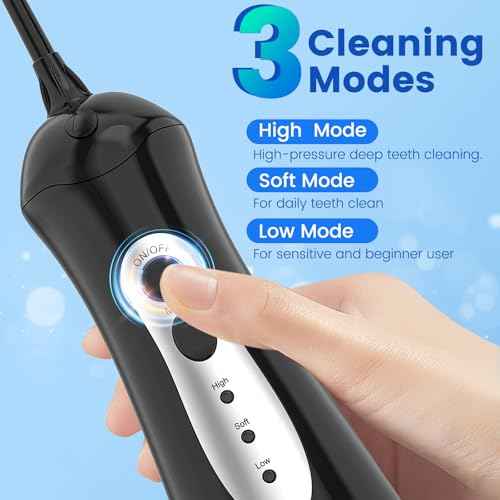 Water Flossers for Teeth, Portable Oral Irrigator Rechargeable Water Dental Flosser Pick with High Pressure 5 Jet Tips, IPX7 Travel Water Flossing for Brace Teeth Cleaner Gum Care