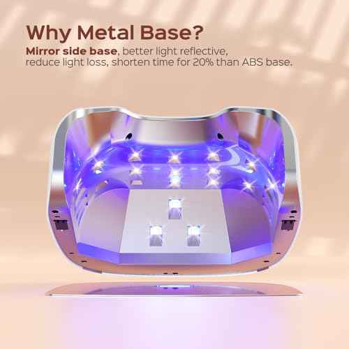 BOLASEN Cordless Rechargeable UV Nail Lamp - UV Light for Gel Nails with Metallic Reflector & Metal Base, 54W Portable Wireless LED Nail Dryer, Professional Fast Charger Curing Lamp for Salon P30 PRO