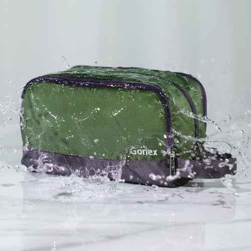 Gonex Travel Toiletry Bag Nylon, Shaving Bag Toiletry Organizer Olive Green