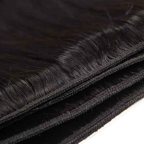 Straight Human Hair Bundles 16 16 inch 2 Bundles Human Hair 100% Unprocessed Brazilian virgin 12a Hair Natural Black Color 200G Per Pack