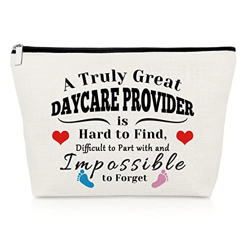 Daycare Provider Appreciation Gift Teacher Gift for Women Cosmetic Bag Makeup Bag Thank You Gift Childcare Provider Gifts Childhood Educators Gift Teacher's Day Christmas Birthday Gifts