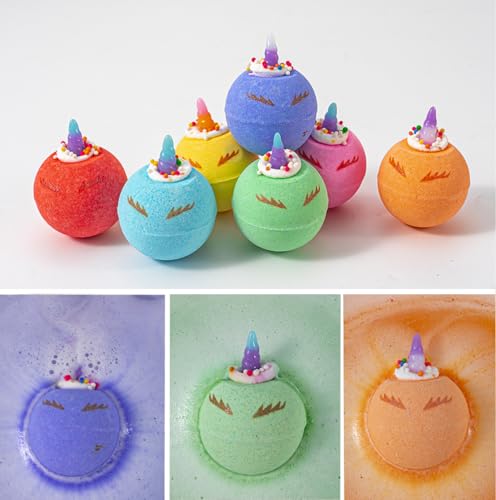 Unicorn Bath Bombs for Girls Kids, 20 Pack Bath Bombs Gift Set with, Handmade Bath Bombs for Girls with Surprise Inside, Birthday Children's Day Halloween Christmas Gifts