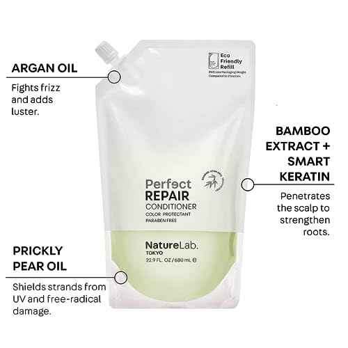 NatureLab.TOKYO Perfect Repair Shampoo & Conditioner Duo - Japanese Shampoo & Conditioner for Damaged, Color-Treated Hair - Penetrates Roots, Revitalizes & Restores Strands - Refill Pouch, 22.9oz each