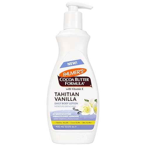 Palmer's Cocoa Butter Formula Tahitian Vanilla Body Lotion, 13.5 Oz, Daily Moisturizing Lotion for Dry Skin with Shea Butter & Vitamin E, Hydrates & Protects, Helps Provide 48-Hour Deep Moisture