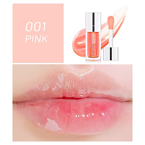 Yasovigi Hydrating Lip Oil Plumping Lip Tint Moisturizing Lip Gloss, Transparent Lip Balm Care Stick Nourishing Repairing Non-sticky, Moisture&Lighten Lip Lines (5 Colors Set)