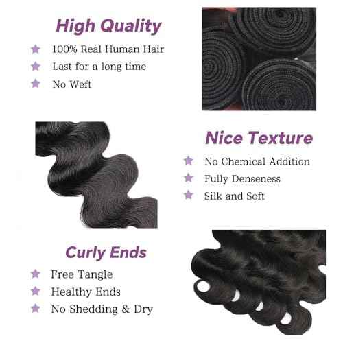 Human Hair Bundles Body Wave Bundle 20 22 24 inch 3 Bundles Human Hair Extensions for Women Body Wave Bundle