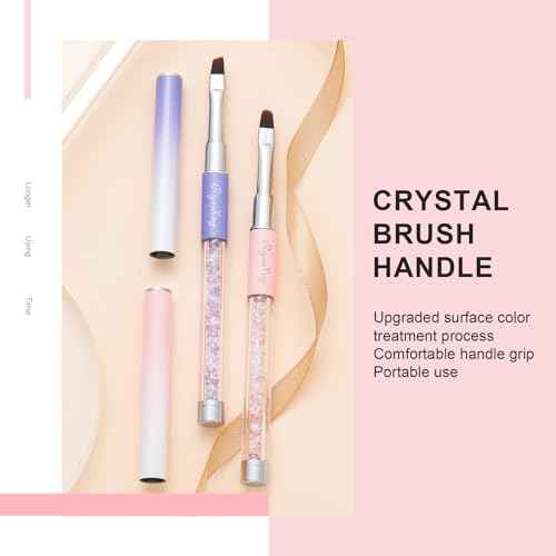 2PCS Nail Art Clean Up Brushes - Flat/Angled Nail Brushes for Cleaning Polish Mistakes on the Cuticles, Brushes for Nail Art and Designs Painting DIY