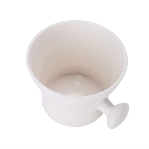 Brrnoo Shaving Bowl, Shaving Soap Bowl For Men Heat Insulation Smooth Shaving Bowl, Mug with Knob Handle, ABS Shaving Soap Bowl Foam Shaving Soap Cream Bowl (White)