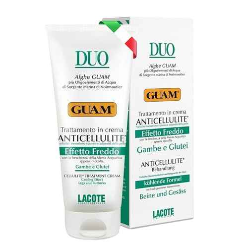 GUAM DUO Anti Cellulite Cream Cold Formula | Seaweed Cellulite Treatment for Leg Skin Tightening, Menthol Firming Body Lotion for Body Sculpting on Legs, Buttocks, Thighs, 6,76 Oz