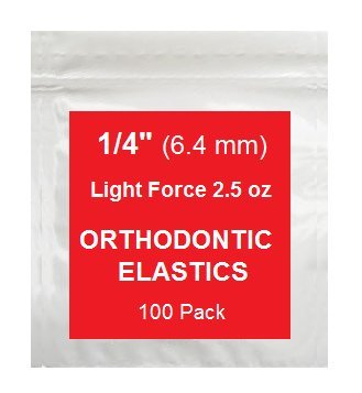 1/4 Inch Orthodontic Elastic Rubber Bands - 100 Pack, Natural, Light Force 2.5 oz - Dental Rubber Bands, Teeth Rubber Bands Gap Fixer, Dreadlock Rubber Bands, 1 Elastic Placer for Braces Included