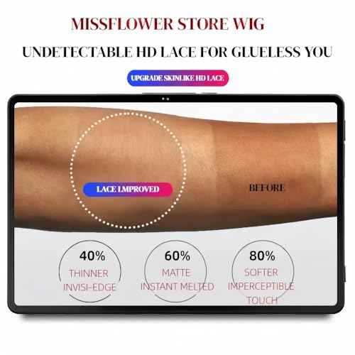 Miss Flower 250 Density 13x4 Straight Full Frontal Wigs Human Hair Pre Plucked 22Inch 241g Ultra-thin Invisible SKINLIKE HD Lace Front Wigs Human Hair Wigs For Black Women