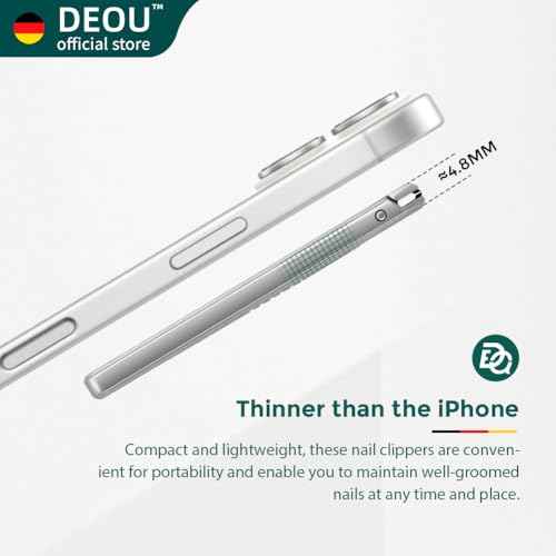 DEOU Folding Ultra-Thin Nail Clippers, Newly Upgraded Anti-Splash mini Stainless Steel Manicure Tool, take with You When Traveling, own Nail File, Men's and Women's Gifts (Nail Clippers + Gift Box)