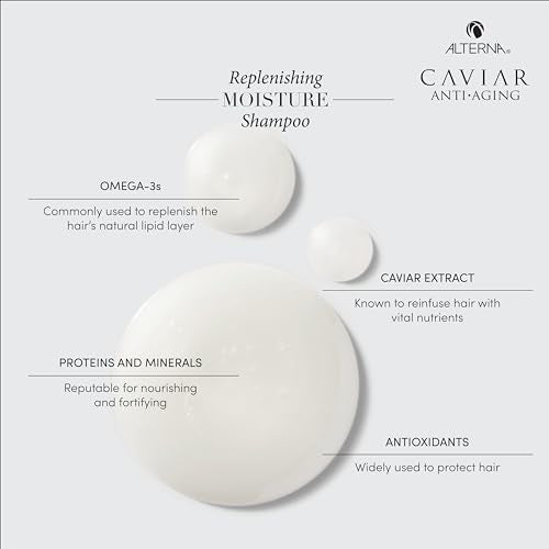 Alterna CAVIAR Anti-Aging Replenishing Moisture Shampoo | For Dry, Brittle Hair | Protects, Restores & Hydrates | Sulfate Free