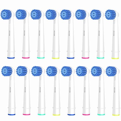 Sensitive Gum Care Brush Heads Compatible with Oral-B Electric Toothbrush, 16 Pcs Professional Toothbrush Heads for Oral B Replacement Heads Refill Pro 500/1000/1500/3000/3757/5000/7000/7500/8000.