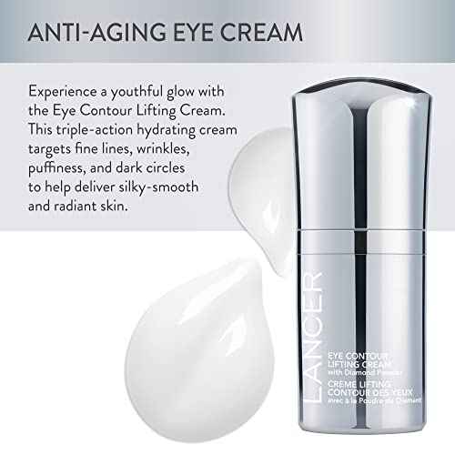 Lancer Skincare Eye-Contour Lifting Cream with Diamond Powder, Anti-Aging Eye Cream with Hyaluronic Acid, 0.5 Ounces
