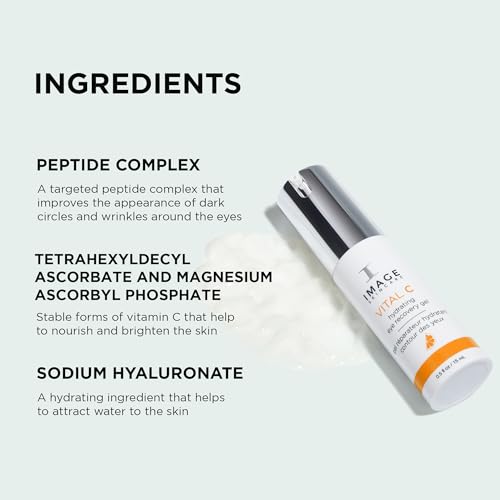 IMAGE Skincare, VITAL C Hydrating Eye Recovery Gel, With Vitamin C and Peptides to Reduce Appearance of Dark Circles, Bags, and Wrinkles Under Eyes, 0.5 fl oz