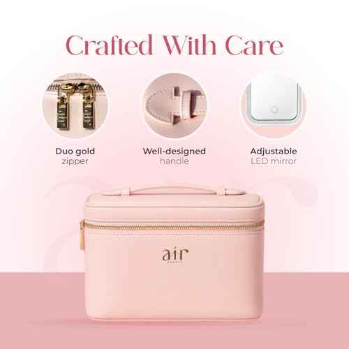 Air Glow Makeup Bag, Cosmetic Travel Case with Zipper Closure