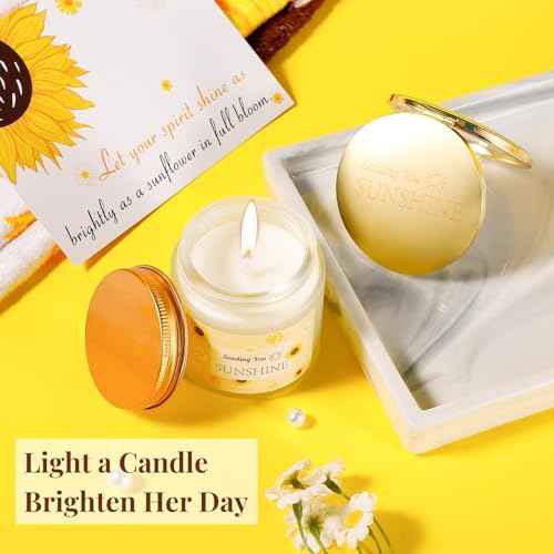 Get Well Gifts for Women: 21pcs Sunflower Gift Baskets Retirement Care Package After Surgery Recovery Gifts- Sending You Sunshine Box for Mom Wife Friends Sis Grandparents