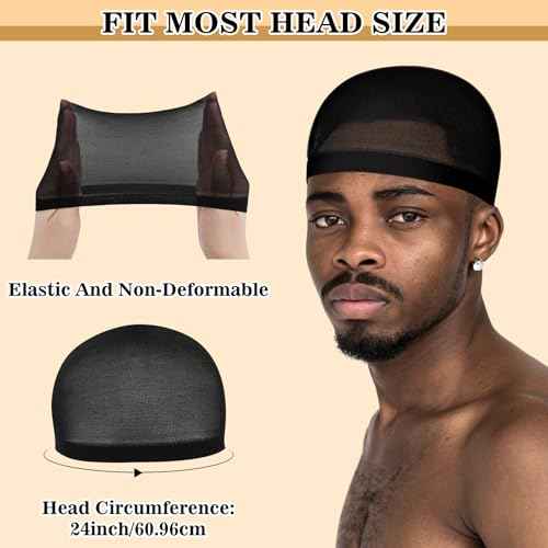Ramede 120 Pcs Stocking Wave Cap for Men Adult Stretchy Nylon Skull Wave Lightweight Beanie Caps Waves for Man Women