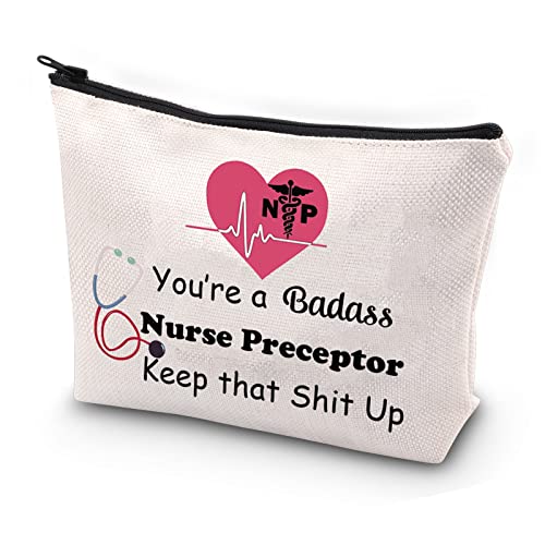 JYTAPP Nurse Appreciation Gifts for NP Makeup Bag Nurse Preceptor Gifts You’re a Badass Nurse Preceptor Keep that Shit Up Makeup Bag Preceptor Thank You Gift