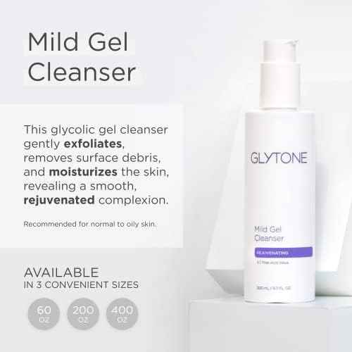 Glytone Mild Gel Cleanser - Exfoliating Face Wash for Normal to Combination Skin - With 4.7% Pure Glycolic Acid - Vegan & Fragrance-Free - 6.7 fl. oz.