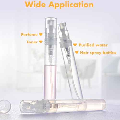 Mini Perfume Sample Bottles, 10 Pack 5 ml Plastic Small Perfume Spray Bottle, Fine Mist, Portable Perfume Travel Refillable Bottle, 2025 Upgraded atomizer sprayer for perfume, Clear