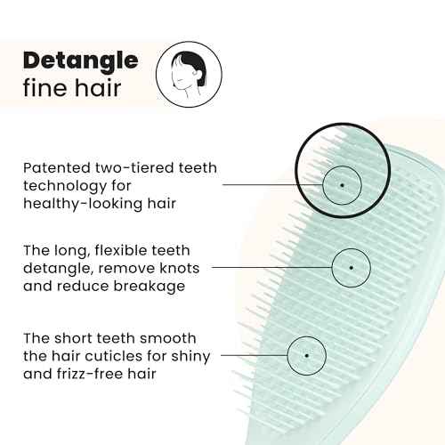 Tangle Teezer Fine & Fragile Ultimate Detangler Brush, Dry & Wet Hair Brush to Detangle & Reduce Breakage, Ice Blue