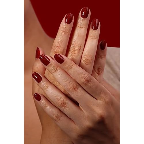 LONDONTOWN lakur Nail Polish - Chip-Resistant, Non-Toxic, Conditions & Hydrates Nails | Glossy Umber Red, You Autumn Know, .40 fl oz